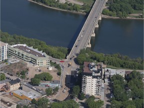 Toronto condominium developer Urban Capital says it is planning a 100-unit building on the south bank of the South Saskatchewan River just off Broadway Avenue, an area seen in this 2016 aerial photo.