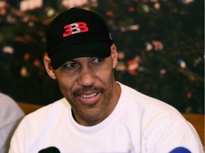 Los Angeles entrepreneur LaVar Ball addresses a press conference in Prienai, Lithuania, where his sons LaMelo Ball, LiAngelo Ball will play for the Vytautas club on January 5, 2018. Basketball-crazed Lithuania welcomed LiAngelo and LaMelo Ball, the two youngest sons of flamboyant Los Angeles entrepreneur LaVar Ball who recently made headlines due to a feud with US President Donald Trump.