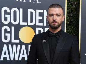 Singer Justin Timberlake arrives for the 75th Golden Globe Awards on January 7, 2018, in Beverly Hills, California.