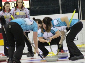 Defending champion Penny Barker of Moose Jaw won her opening draw at the 2018 Viterra Scotties provincial women's curling championship 8-5 over Saskatoon's Nancy Martin.
