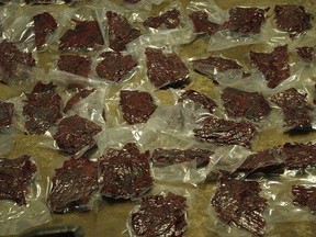 Packages of wild goose meat are shown in this undated handout images.A Saskatchewan man has been fined $11,500 for wildlife trafficking after he admitted to illegally selling wild goose meat in a food store he manages on a Hutterite colony.