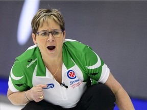 Sherry Anderson, shown at the national Scotties earlier this winter, is now headed to Canadian seniors.