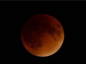 REGINA,Sk: September 27, 2015 -- Photos of the sunday night lunar eclipse and blood moon in the Fort Qu'Appelle area.