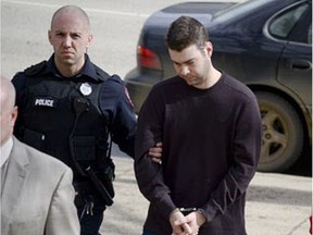 Nathan Russell Mullen, middle, received an eight-year sentence for manslaughter in connection to the choking death of his former spouse, Estevan teacher Leslie Dwyre. Estevan Mercury file photo. Estevan Mercury file photo