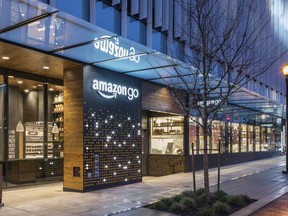 This undated image provided by Amazon shows an Amazon Go store in Seattle. More than a year after it introduced the concept, Amazon is opening its artificial intelligence-powered Amazon Go store in downtown Seattle on Monday, Jan. 22, 2018. (Amazon via AP)