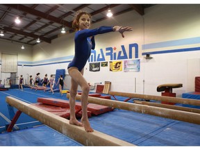 11-year-old Sienna Forsberg is a top-level gymnast (level 7 of 10 in the Jr. Olympics program) at the Marion club, despite having FASD, ADHD and an intellectual disability, in Saskatoon, SK on February 13, 2018.