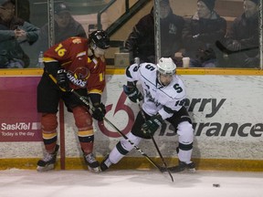 The University of Calgary Dinos and University of Saskatchewan Huskies will play a third game in their best-of-three Canada West men's hockey semifinal series Saturday night, at 7:30 p.m., at Rutherford Rink.