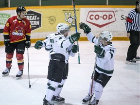 The U of S Huskies won their Canada West men's hockey semifinal over the visiting Calgary Dinos.