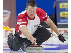 Ben Hebert, a member of the Kevin Koe curling team, is ready for Tuesday's match against Italy at the Winter Olympics.