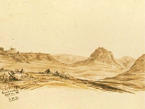 George Mercer Dawson's sketch of the Great Valley in southern Saskatchewan. (UNIVERSITY OF SASKATCHEWAN ARCHIVES AND SPECIAL COLLECTIONS) (for Saskatoon StarPhoenix History Matters column, Feb. 13, 2018)