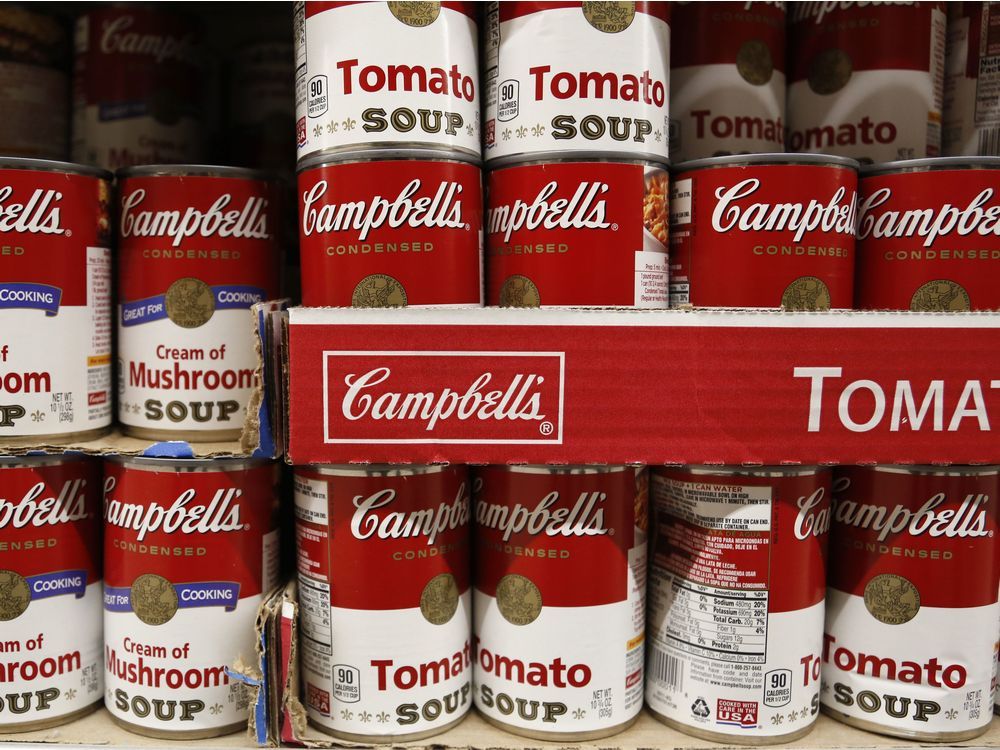 In this 2017 photo, cans of Campbell's soup are displayed at a supermarket in Englewood, N.J. 