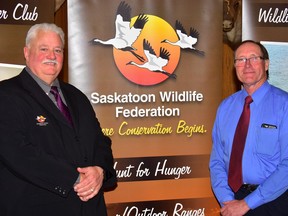 Robert Freberg and Patrick Thompson are planning an overhaul of the Saskatoon Wildlife Federation thanks to the pair's donation of $500,000. They hope to break ground in the spring. (Photo by Kathy Fitzpatrick)