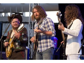 Jimmy Bowskill, Ewan Currie and Ryan Gullen of The Sheepdogs perform on the Fred Anderson Stage at Del Crary Park as part of the Peterborough Musicfest free summer concert series on Wednesday. The Saskatchewan rockers played hits including I Don't Know, Feeling Good and Downtown, and for their encore, played Whipping Post by the Allman Brothers Band. Abbamania with Night Fever takes the stage Saturday at 8 p.m. Jason Bain/Examiner