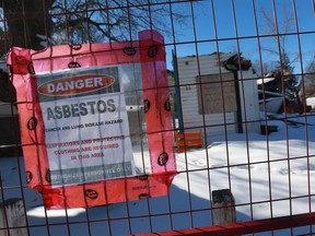 Saskatoon city council will vote on March 26 on a proposal to limit residential demolition permits to 60 days. Some neighbours have complained about the property at 34th and Avenue B, photographed here in Saskatoon on March 1, 2018, feeling it was left half demolished and unsafe.