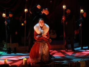 A scene from the multi award winning new musical ONEGIN running from March 21st to April 4th at Persephone Theatre in Rawlco Radio Hall in Saskatoon, SK on March 21, 2018.