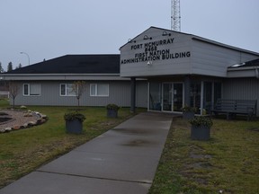 The Fort McMurray First Nation #468 administration building 50 km southeast of Fort McMurray near Anzac.