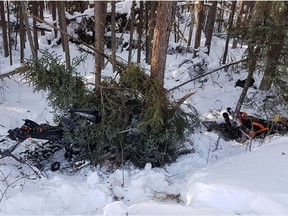 Dava Yip was involved in a snowmobile accident on a trail between Lower Fishing Lake and Nipawin on Feb. 16. His friend, along with people who lived nearby, helped him after the accident. Uploaded Feb. 28, 2018. Photo provided by Dava Yip. Photo taken by Kelly Irvine.