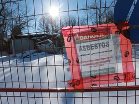 Last fall, residents raised concerns about a house at the corner of 34th Street and Avenue B in the Mayfair neighbourhood that remains partly demolished. This week the property was still surrounded by a fence adorned with asbestos warnings.