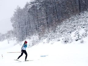 Prince Albert's Brittany Hudak trains Thursday in South Korea ahead of the Paralympics.