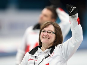 Marie Wright of Canada celebrates after winning the Curling Mixed Bronze Medal match between South Korea and Canada during day eight of the PyeongChang 2018 Paralympic Games on March 17, 2018 in Gangneung, South Korea.