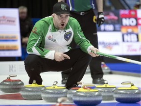 Team Saskatchewan, skipped by Steve Laycock, defeated P.E.I. 7-6 in an extra end at the Brier on Monday at the Brandt Centre.