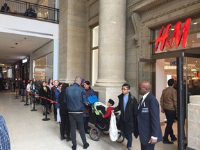 The line to get into the province's first H & M clothing store stretched to the back of the mall an hour after the shop opened its doors to the public for the first time on Thursday. Brandon Harder/REGINA LEADER-POST