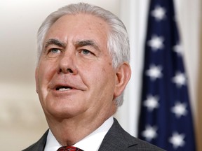 In this Jan. 29, 2018, photo, Secretary of State Rex Tillerson speaks at the State Department in Washington.