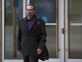 Gabriel Joseph Faucher, who is on trial for manslaughter, leaves the Court of Queens Bench in Saskatoon, SK on Wednesday, April 25, 2018. Faucher is accused of causing the death of his 36-year-old girlfriend, Beverly Littlecrow.