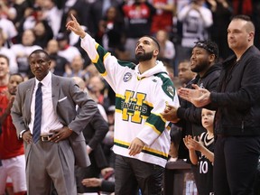 Toronto rapper Drake sports Humboldt Broncos jersey in support at
