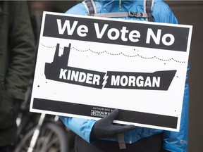 First Nations and anti-pipeline groups rally outside the TD bank in downtown Vancouver, Friday, March 10, 2017. The gathering was to protest the Kinder Morgan Trans Mountain and Dakota Access pipelines.