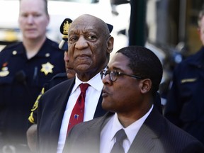 Bill Cosby looks around before he leaves the Montgomery County Courthouse, Thursday, April 26, 2018, in Norristown, Pa. Cosby was convicted Thursday of drugging and molesting a woman in the first big celebrity trial of the #MeToo era.