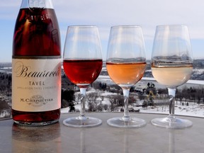 The colour varies in types of rosé.