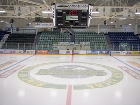 Elgar Petersen Arena, home of the Humboldt Broncos, is shown in Humboldt, Sask., on Saturday, April 7, 2018. RCMP say 14 people are dead and 14 people were injured Friday after a truck collided with a bus carrying a junior hockey team to a playoff game in northeastern Saskatchewan. Police say there were 28 people including the driver on board the Humboldt Broncos bus when the crash occurred at around 5 p.m. on Highway 35 north of Tisdale.