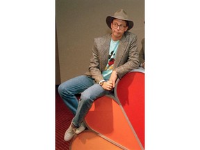 FILE - In this May 19, 1988, file photo, Harry Anderson poses after a press conference in New York. Authorities said, Monday, April 16, 2018, that actor Harry Anderson of "Night Court" comedy series fame died in North Carolina.