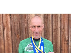 Paul Duperreault of Wilcox completed Monday's running of the Boston Marathon with Humboldt on his mind.