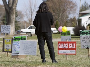 Garage sale signs from Saskatoon in the summer of 2008 on the corner of 29th Street West and Avenue P North.