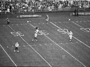 One of the 20-yard-line markers from the 1966 Grey Cup game is available at the Christmas Cheer Fund sports memorabilia sale, which is slated for Sunday at the Conexus Arts Centre.