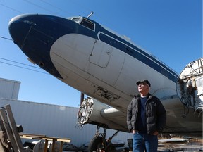 Dorrin Wallace gives a tour of the Aviation museum which he and a few volunteers are getting ready for their soft opening on May 27 in Saskatoon, Sask., on April 19, 2018.