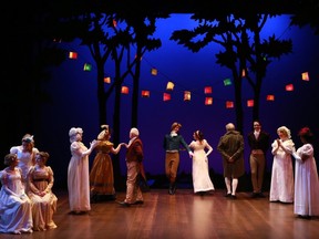 Actors perform a scene from Pride and Prejudice at Persephone Theatre in Saskatoon, May 1, 2018.