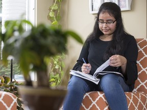 Alina Sami, a Grade 11 student at Walter Murray collegiate who will be heading to Ottawa this weekend to compete in the CIHR Canadian National Brain Bee after winning the Saskatchewan regional Brain Bee in March, at her home in Saskatoon, SK on Thursday, May 24, 2018. The Brain Bee is  competition that tests high school students on on the human brain, neuroanatomy and patient diagnosis.