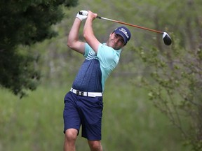 Liam Courtney tees off during the 2017 Saskatoon Amateur Golf Championship at Riverside Golf and County Club.
