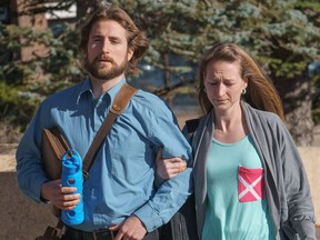 David Stephan and his wife Collet Stephan arrive at court in Lethbridge, Alta., on March 10, 2016. Sentencing arguments are scheduled to begin today for a southern Alberta couple found guilty of failing to provide the necessaries of life to their toddler son who died of bacterial meningitis four years ago.