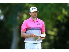 FORT WORTH, TX - MAY 25:  Ben Silverman of Canada looks on on the ninth tee during round two of the Fort Worth Invitational at Colonial Country Club on May 25, 2018 in Fort Worth, Texas.