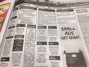 The classic classified ads.