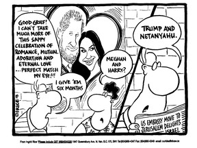 editorial cartoon for Saturday, May 19, 2018 (Saskatoon StarPhoenix and Regina Leader-Post) (Rice)