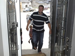 Dwayne Prystupa in his new home he just won in the STARS home lottery on Aug. 15, 2012.