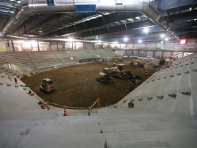 A tour of Merlis Belsher Place under construction at the University of Saskatchewan in Saskatoon on February 6, 2018.