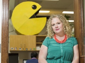 Regan Mandryk, does work studying video games and human computer interaction at the University of Saskatchewan, at her office on campus in Saskatoon.