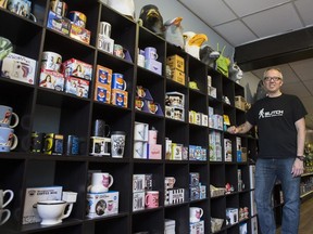 Mike Erman, owner of Glitch Gifts and Novelties stands for a photo in his store in Saskatoon on Monday, June 18, 2018.
