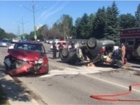 Monday's commute was a busy one for emergency responders in Saskatoon as police and fire crews responded to several collisions throughout the morning. In one instance, a woman had to be extricated by city fire crews after the car she was in became overturned following a collision near the area of Taylor Street East and Weyakwin Drive.